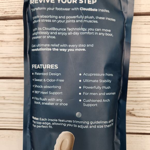 CloudSole Men/Women Gray Super Soft Orthopedic 4D Cloud Insoles Size 11 - 16 - Picture 10 of 10